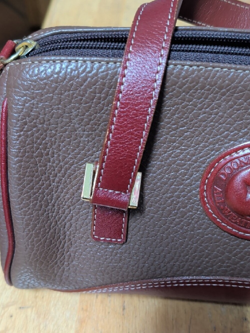 Dooney & Bourke ???? Brown Satchel with Chocolate Brown Trim and Gold Hardware - Picture 2 of 16